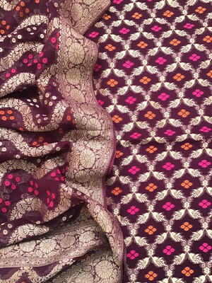 Pure Fine Georgette Block Printed Embroidered Suit - Offwhite